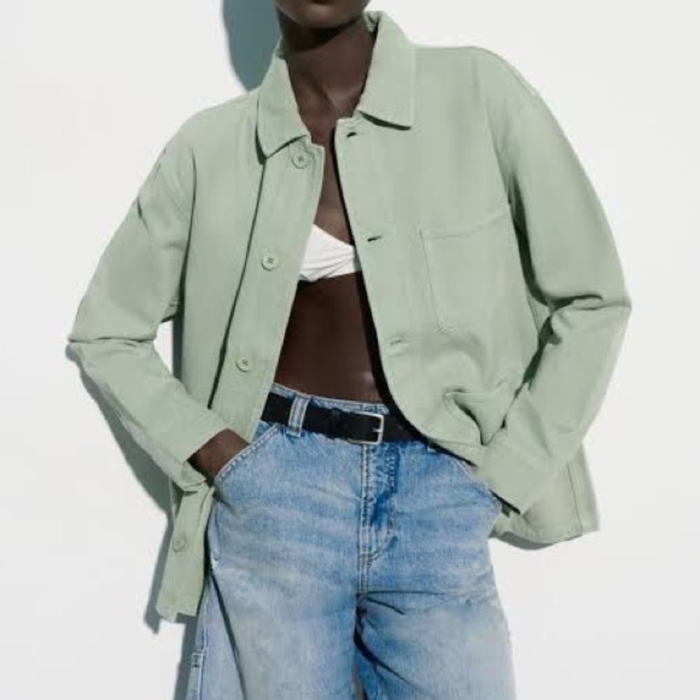Zara Sage Green Oversized Jacket